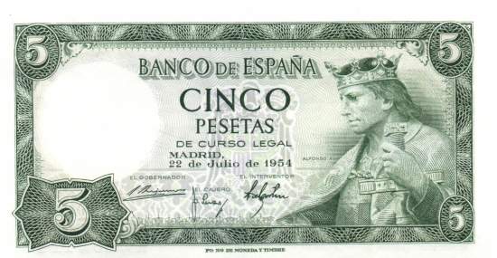 5 Pesetas 1954